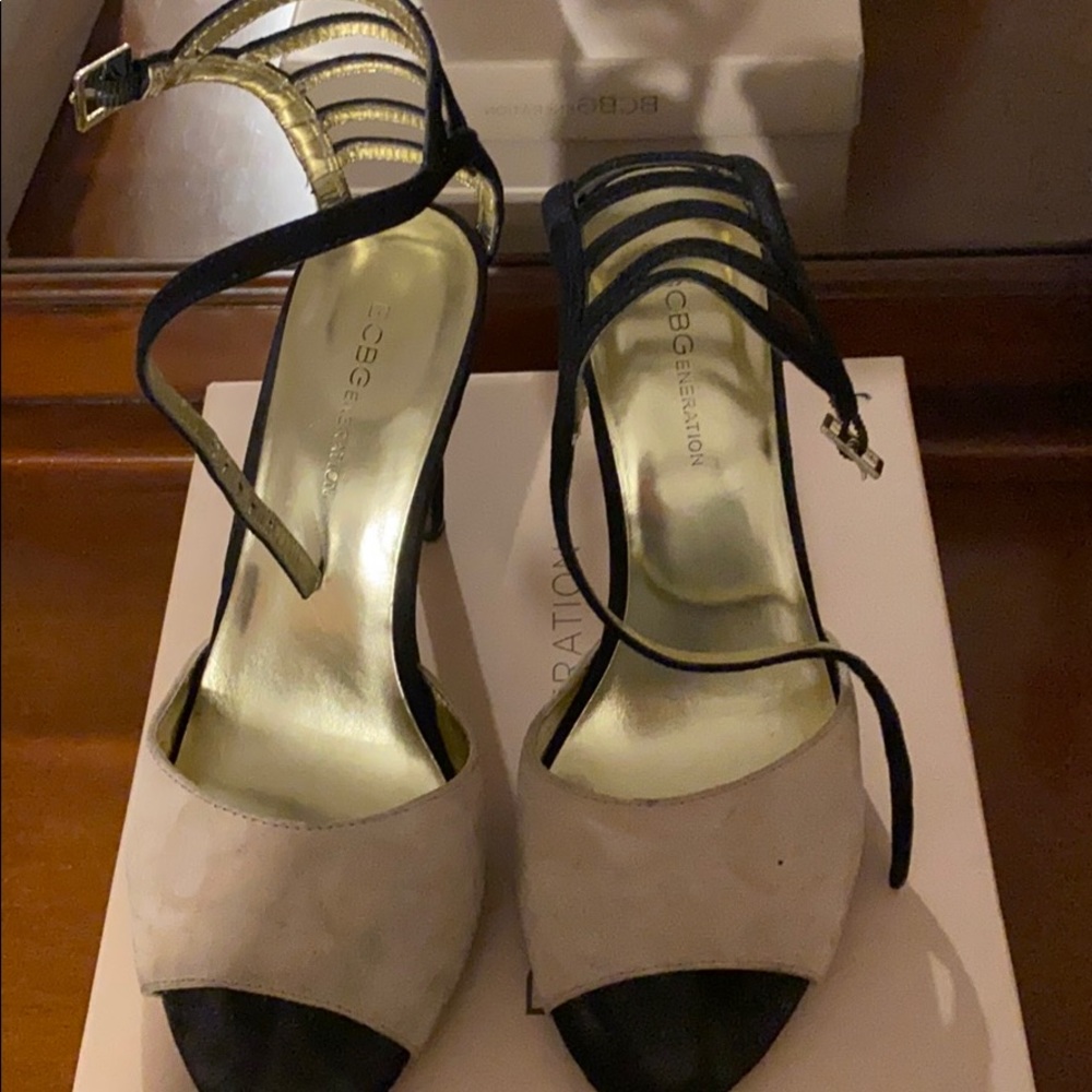 Nude and black heels